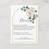 ホワモダンイエレガントトローズ&ゴールデンアーチ結婚ーズ エンクロージャーカード (正面)