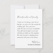 ホワモダンイエレガントトローズ&ゴールデンアーチ結婚ーズ サンキューカード (裏面)