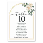 ホワモダンイエレガントトローズ&ゴールデンアーチ結婚ーズ テーブルナンバー (正面)