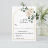 ホワモダンイエレガントトローズ&ゴールデンアーチ結婚ーズ 出欠カード (スタンド正面)
