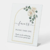 ホワモダンイエレガントトローズ&ゴールデンアーチ結婚ーズ 台座サイン (正面)