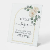 ホワモダンイエレガントトローズ&ゴールデンアーチ結婚ーズ 台座サイン (正面)