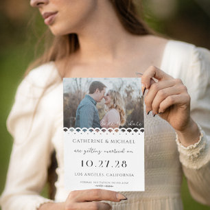 ホワモダンイエレガント・レース写真結婚の写真 セーブザデート