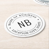 ホワモダンイカスタムトビジネス会社名 ラウンドペーパーコースター (アングル)