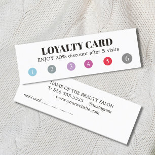 ホワモダンイカラフルトパンチ美しいサロン ロイヤリティカード