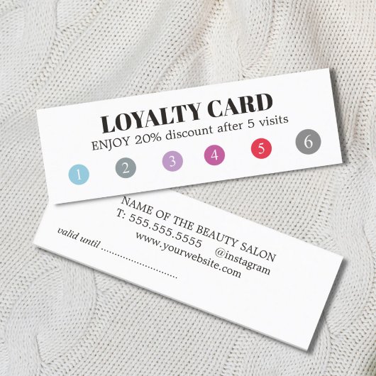 ホワモダンイカラフルトパンチ美しいサロン ロイヤリティカード