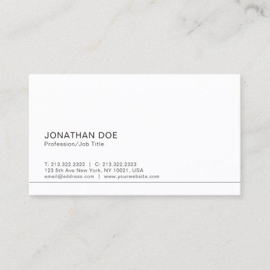 ホワモダンイシンプルトプロフェッショナルエレガント 名刺 (正面)