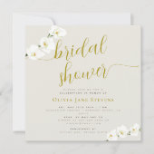 ホワモダンイスタイリッシュトオーキッドベージュブライダルシャワー 招待状 (正面)