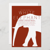 ホワモダンイトエレファントホリデーパーティー招待状 招待状 (正面/裏面)