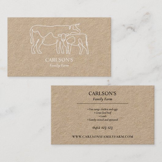 ホワモダンイトクラフトファミリーキャトルファーム 名刺 (正面/裏面)