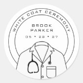 ホワモダンイトコート式パーティの招待状 ラウンドシール (正面)