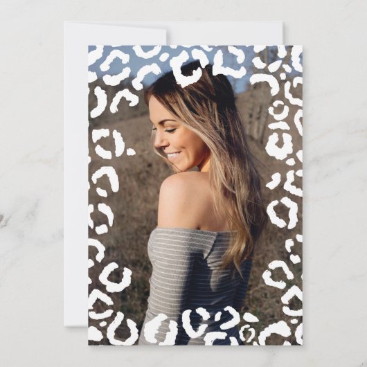 ホワモダンイトコーラルチータヒョウ甘い16写真 招待状 (裏面)