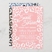 ホワモダンイトコーラルチータヒョウ甘い16写真 招待状 (正面/裏面)