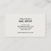 ホワモダンイトコーラルバラ大理石爪、 ネイルバイ「名前」 名刺 (裏面)