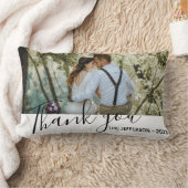 ホワモダンイトサンキュー結婚の写真装飾用クッション ランバークッション (ブランケット)