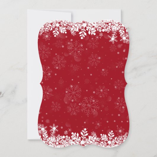 ホワモダンイトスノーフレークスホリデーお祝いパーティー 招待状 (裏面)