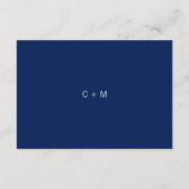 ホワモダンイトネイビーブルー結婚ズアコモデーションカード エンクロージャーカード (裏面)