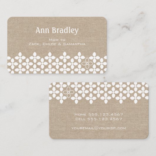 ホワモダンイトフラワーモーミリフェイクネン名刺 コーリングカード (正面/裏面)