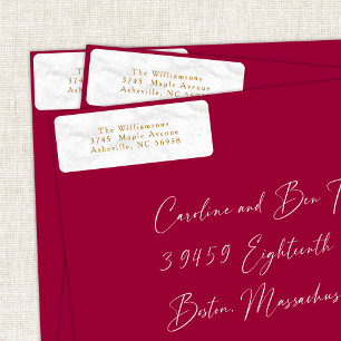 ホワモダンイトマーブルクリスマス金ゴールド差出人住所 ラベル