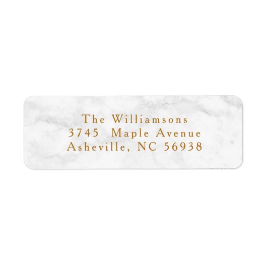 ホワモダンイトマーブルクリスマス金ゴールド差出人住所 ラベル (正面)