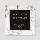 ホワモダンイトマーブル美しいサロン スクエア名刺 (正面)