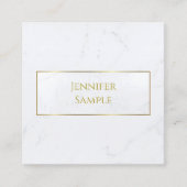 ホワモダンイトマーブル金ゴールド文字ラグジュアリープロフェッショナル スクエア名刺 (正面)