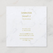 ホワモダンイトマーブル金ゴールド文字ラグジュアリープロフェッショナル スクエア名刺 (裏面)