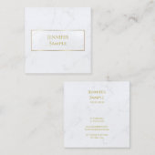 ホワモダンイトマーブル金ゴールド文字ラグジュアリープロフェッショナル スクエア名刺 (正面/裏面)