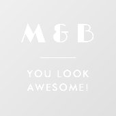 ホワモダンイトモノグラム結婚ズ浴室鏡 ウィンドウサイン (シート)