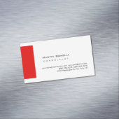 ホワモダンイトレッドシンプルプレミアムパール マグネット名刺 (インサイチュ)