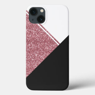 ホワモダンイトローズ金ゴールドグリッターブラックトライアングル iPhone 13ケース