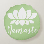 ホワモダンイトロータスフラワーナマステヨガ ラウンドクッション (裏面)