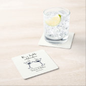 ホワモダンイト二重お祝いジョイント誕生日 スクエアペーパーコースター (インサイチュ)