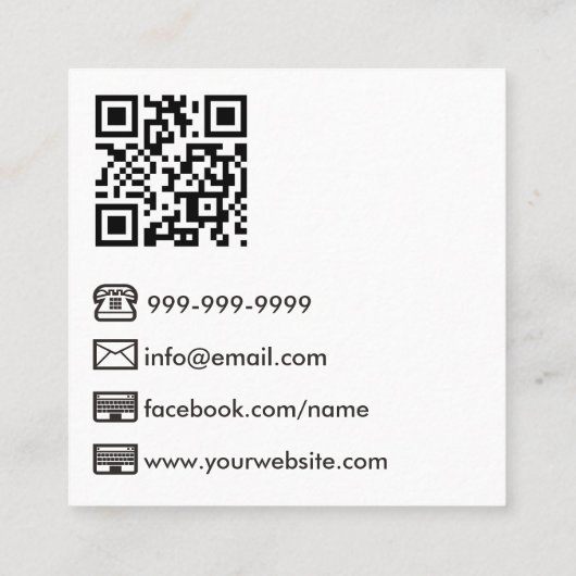 ホワモダンイト写真家QRコード スクエア名刺 (裏面)