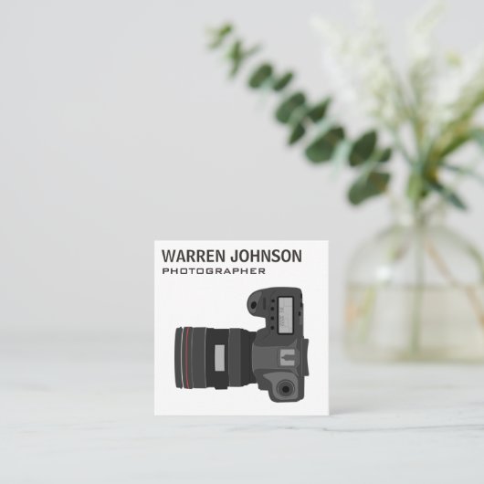 ホワモダンイト写真家QRコード スクエア名刺 (スタンド正面)