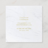 ホワモダンイト大理石金ゴールド文字ラグジュアリープレーン スクエア名刺 (裏面)