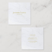 ホワモダンイト大理石金ゴールド文字ラグジュアリープレーン スクエア名刺 (正面/裏面)