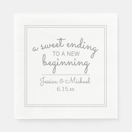 ホワモダンイト結婚ズスウィートエンディングニューベギン スタンダードランチョンナプキン (正面)