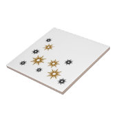 ホワモダンイト金ゴールド&ブラックスターバストデザイン タイル (側面)