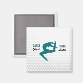 ホワモダンイト・ブラック&ティール（緑がかった色）・ダンス引用文 マグネット (正面/裏面)