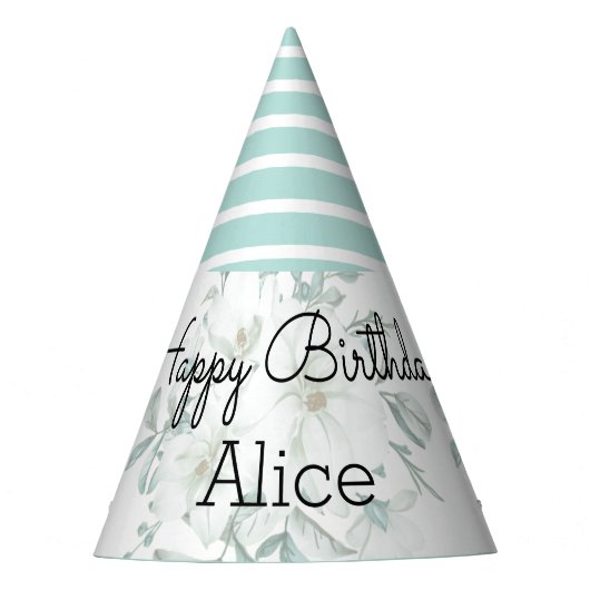 ホワモダンイト・マグノリア・グリーナリー誕生日パーティーハット パーティーハット (正面)