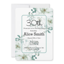 ホワモダンイト・マグノリア・グリーンリー30th Birthday Invi