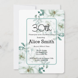 ホワモダンイト・マグノリア・グリーンリー30th Birthday Invi 招待状