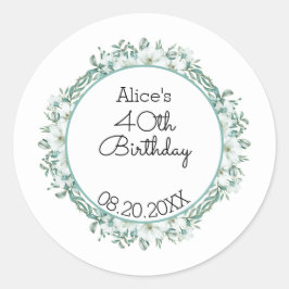 ホワモダンイト・マグノリア・グリーンリー40歳の誕生日 ラウンドシール