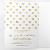 ホワモダンイト&金ゴールド水玉模様ス結婚スイート 三つ折り招待状 (内部最初)