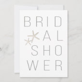 ホワモダンイミニマルトグレービーチブライダルシャワー 招待状 (正面)