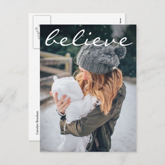 ホワモダンイ信じタイポグラフィ写真 シーズンポストカード (正面/裏面)