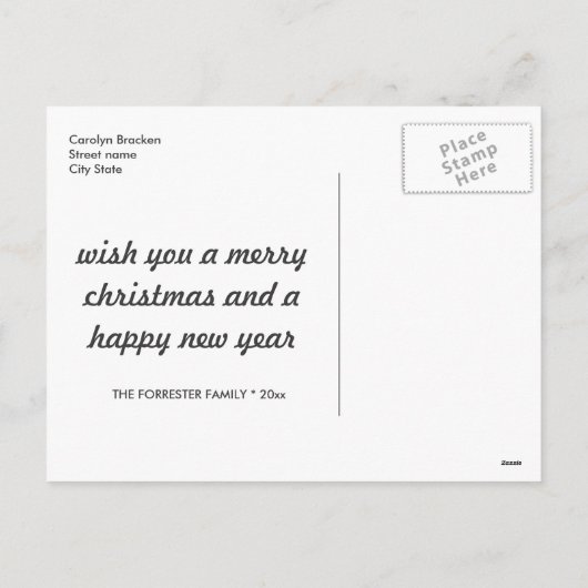 ホワモダンイ信じタイポグラフィ写真 シーズンポストカード (裏面)