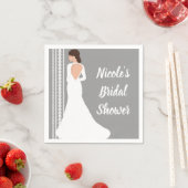 ホワモダンイ結婚トズドレス&パールブライダルシャワー スタンダードカクテルナプキン (インサイチュ)