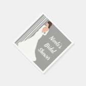 ホワモダンイ結婚トズドレス&パールブライダルシャワー スタンダードカクテルナプキン (角)